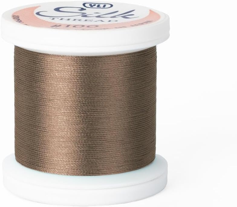 YLI Threads Silk Thread – 100 wt Fine Japanese Silk for Appliqué, EPP, and Quilting - Light Taupe - Image 1